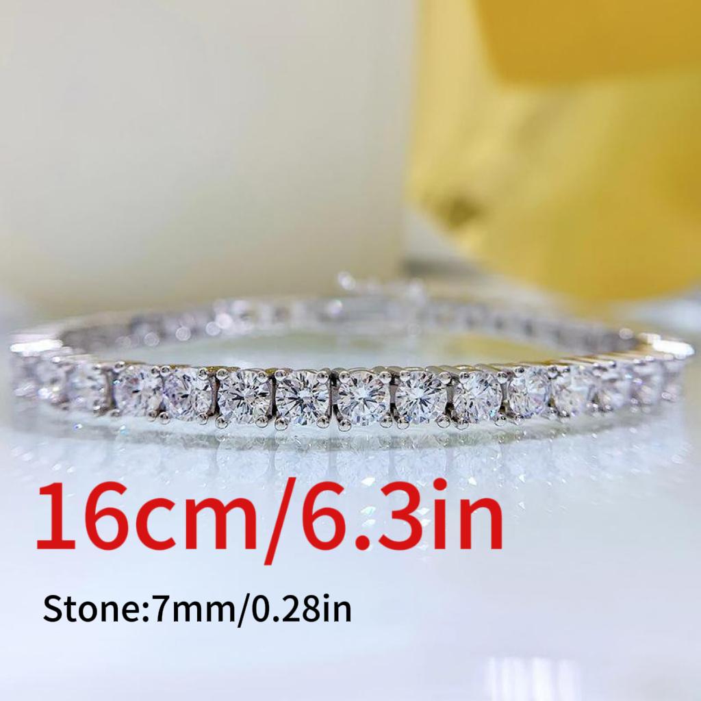 S925 Sterling Silver Full Oval Stones Tennis Bracelet 8A Cubic Zirconia Bracelet(15%)