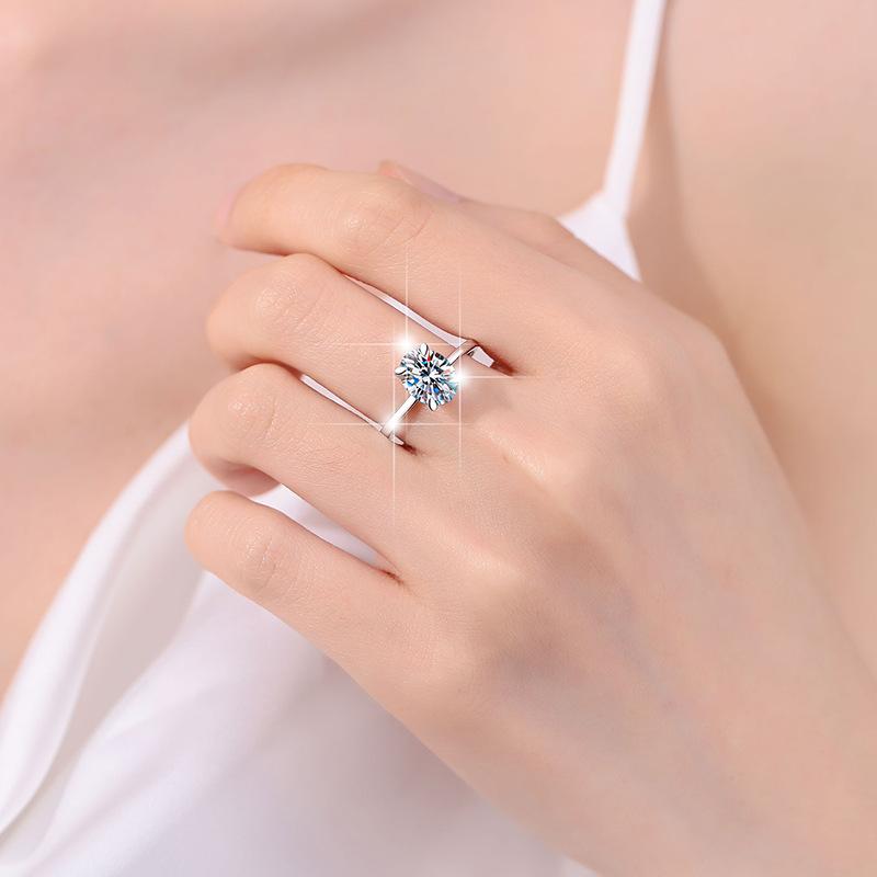 NO16. S925 Sterling Silver Oval Ring Synthetic Moissanite Ring