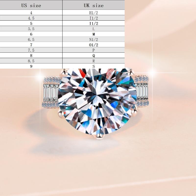 S925 Sterling Silver 10 Karat Ring Synthetic Moissanite Ring fashion jewelry accessory woman girl promise ring Springtok daily clothing decor jewelry gift design ring-248(1%)