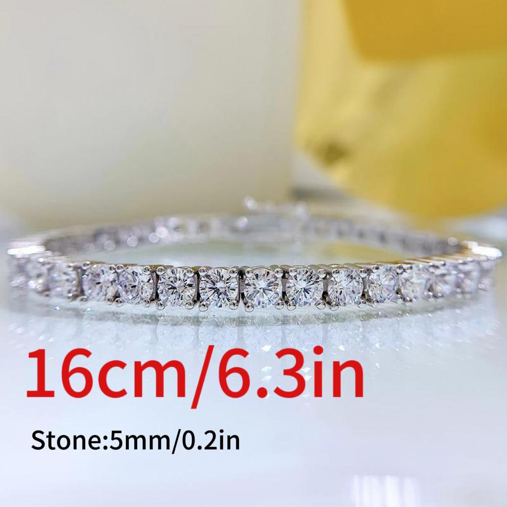 S925 Sterling Silver Full Oval Stones Tennis Bracelet 8A Cubic Zirconia Bracelet(15%)