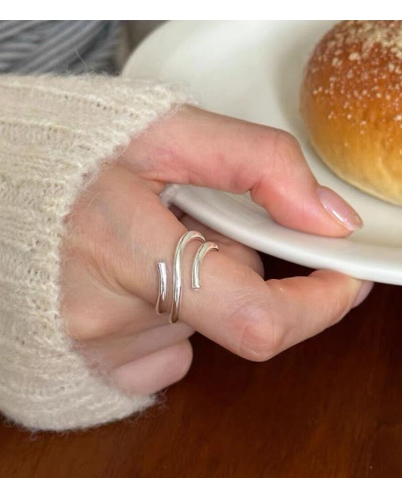 S92 Sterling Silver Multi-layer Line Ring for Women - 535(45%)