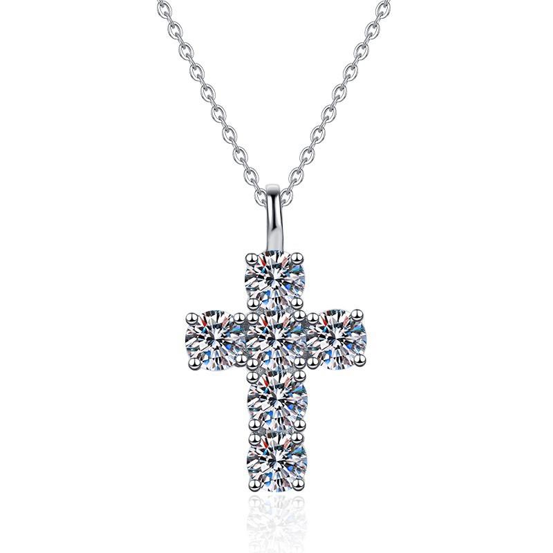 23. S925 Sterling Silver Synthetic Moissanite Big Cross Pendant