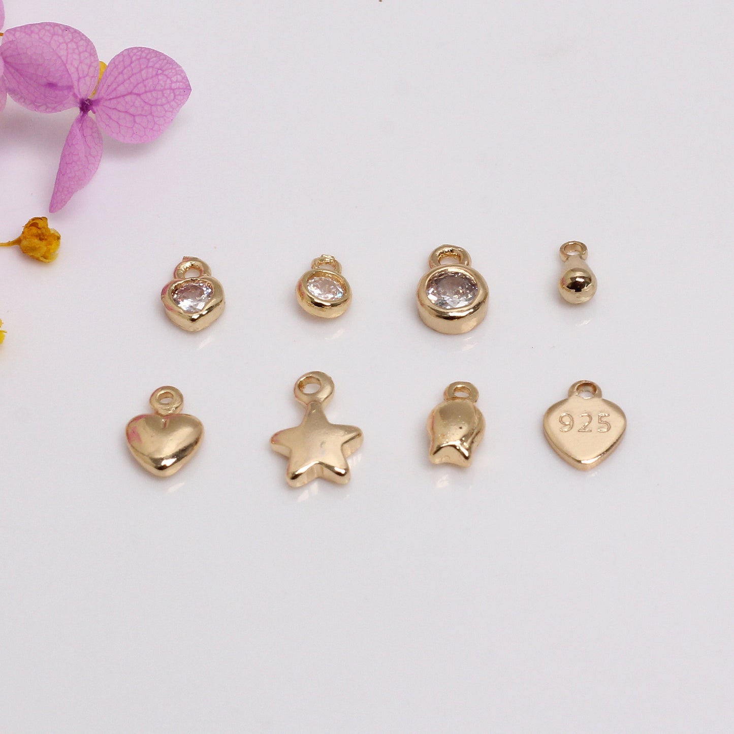 Copper Inlaid Zircon Accessories For Jewelry DIY, Covered By 14/18K Real Gold Or Silver