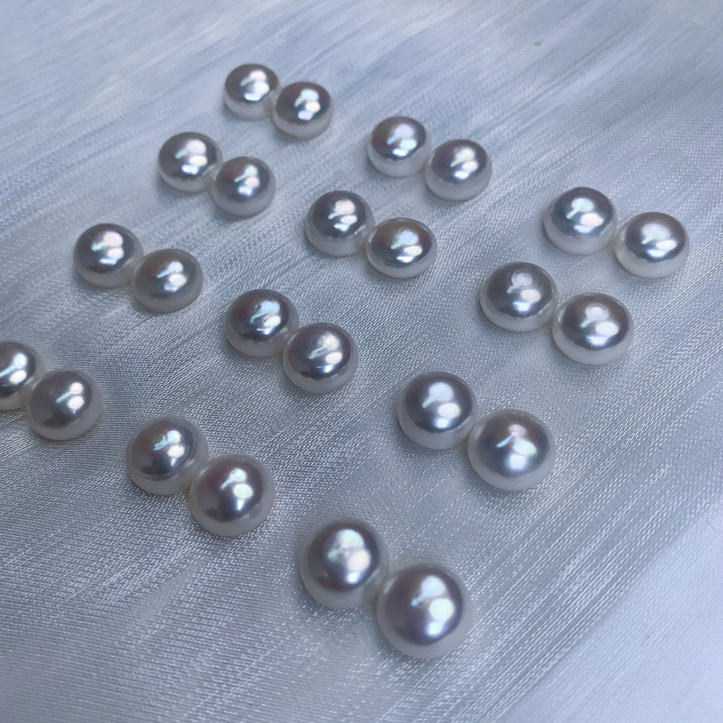 NO.2 10-11mm high light fresh water Steamed bun pearl 925 silver Ear stud