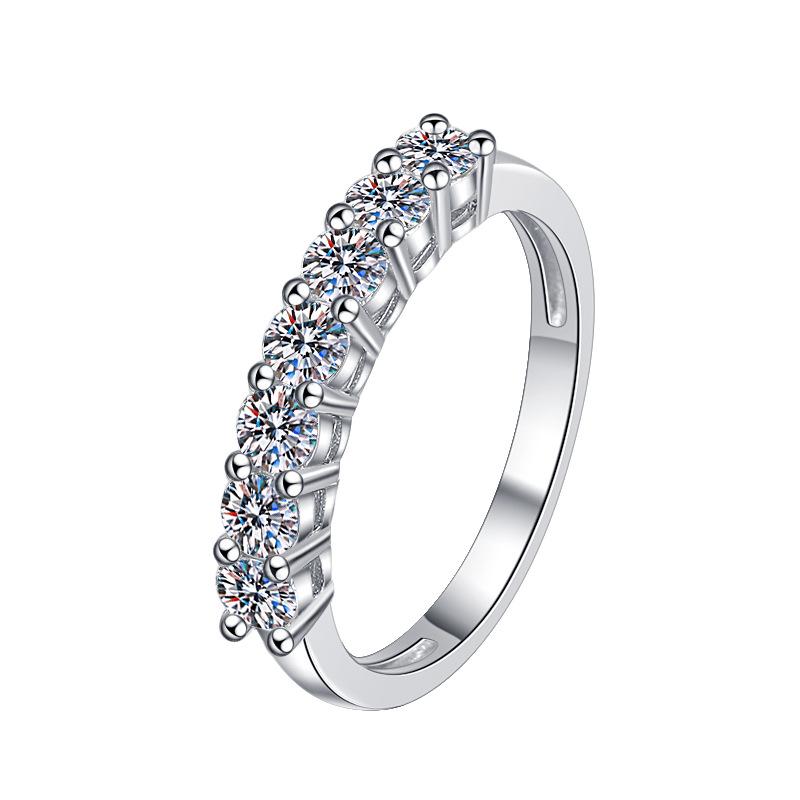 S925 Sterling Silver Synthetic Moissanite Seven Star Ring Crown Ring fashion jewelry accessory woman girl promise ring-206(35%)