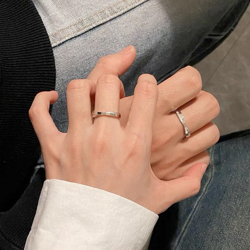 S925 Sterling Silver Mobius Plain Band Couple Rings Pair - 526 weddingring(45%)