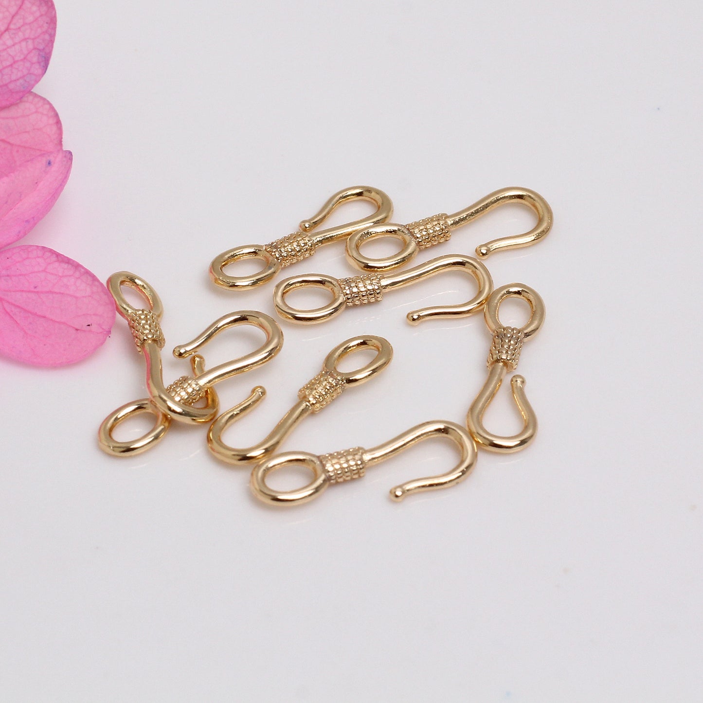 8-shaped Hook Clasp For Jewelry DIY，Covered By 14/18K Real Gold Or Silver