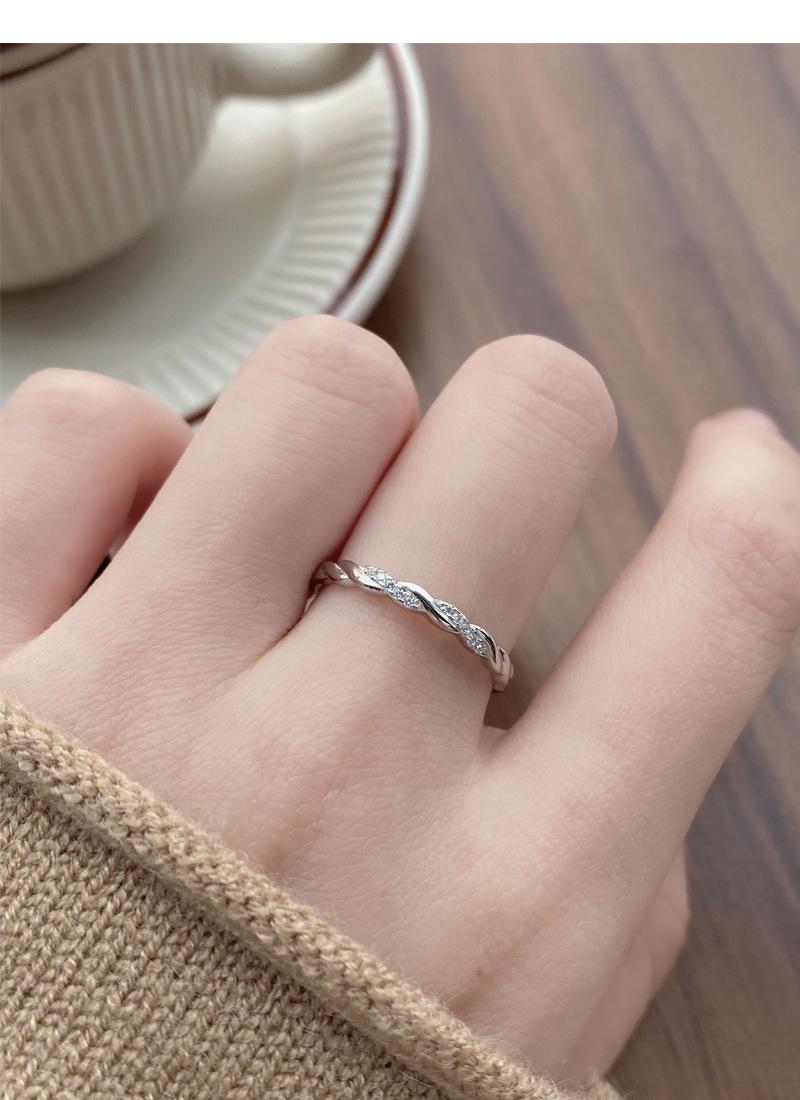 S925 Sterling Silver Mobius Ring Couple Rings Simple Adjustable Band -519 weddingring(45%)