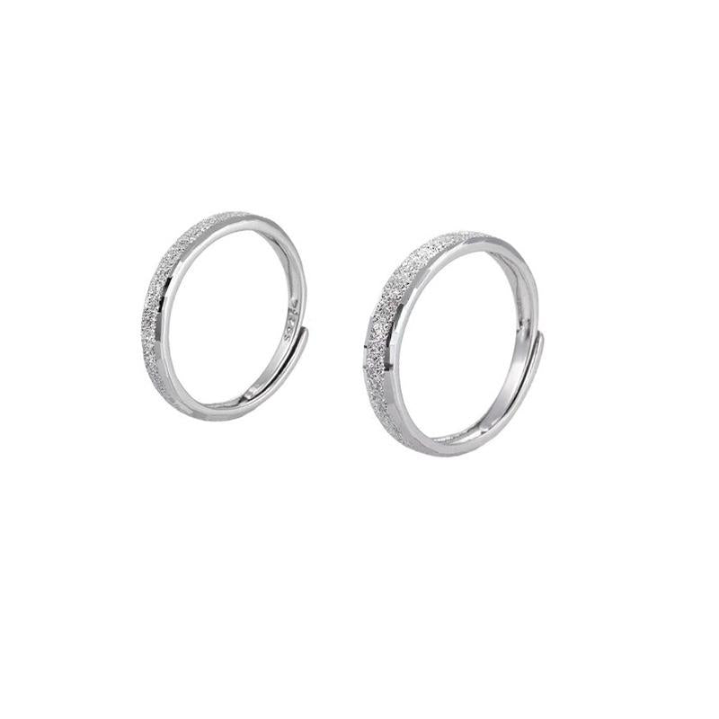 S925 Sterling Silver Couple Rings Plain Matte Open Ring -525 weddingring(45%)