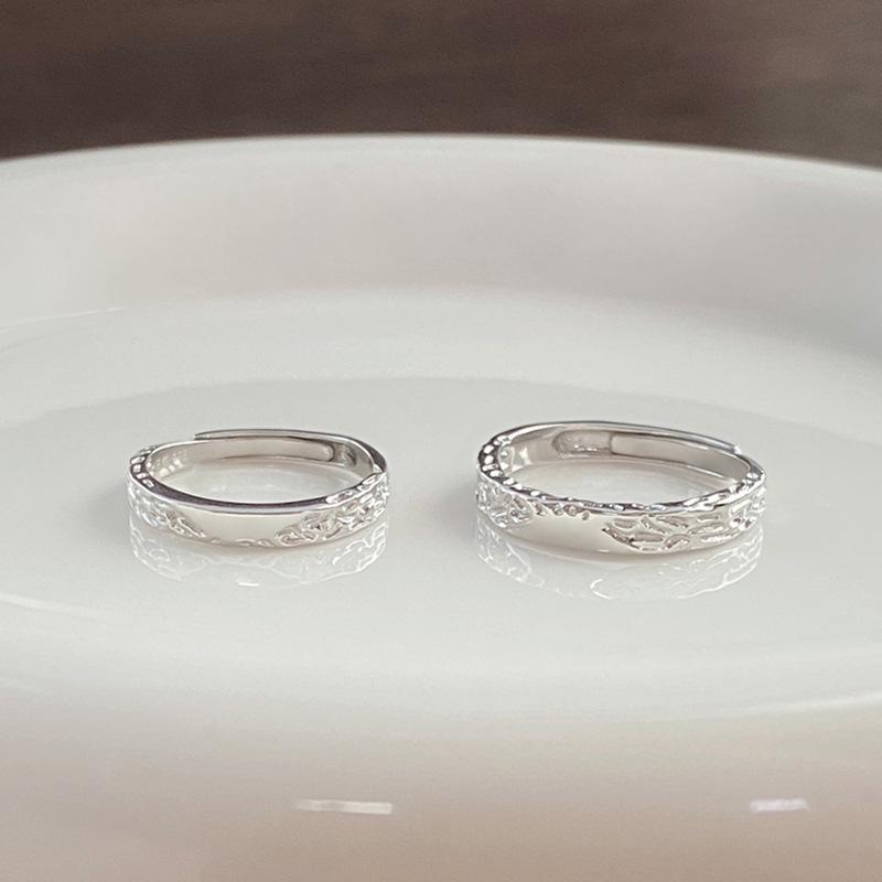 S25 Sterling Silver Simple Glacier Plain Band Couple Ring Open Ring -507 jewellery  with  meaning(45%)