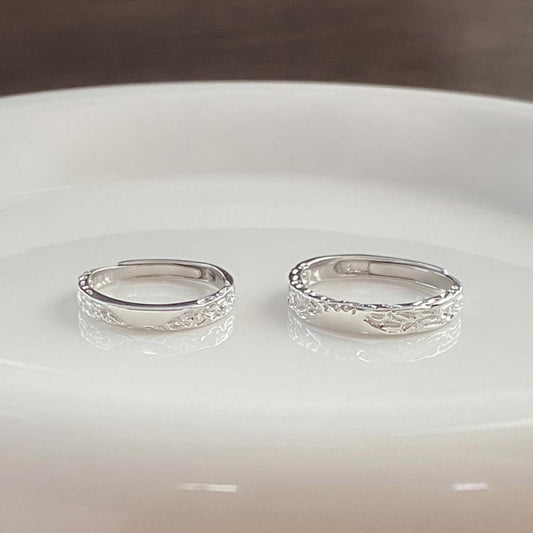 S25 Sterling Silver Simple Glacier Plain Band Couple Ring Open Ring -507 jewellery  with  meaning(45%)