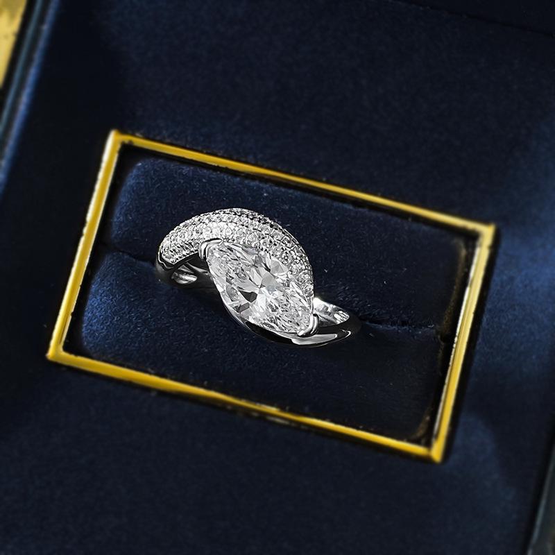 S925 Sterling Silver Marquise Ring 6*12mm 6A Cubic Zirconia Ring fashion jewelry accessory woman girl promise ring-287(35%)