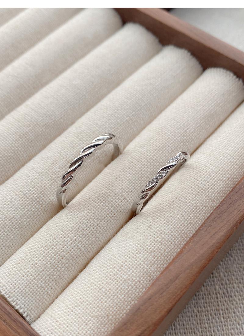 S925 Sterling Silver Mobius Ring Couple Rings Simple Adjustable Band -519 weddingring(45%)