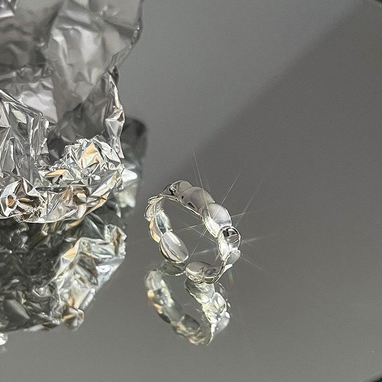 S925 Sterling Silver Fish Scale Round Disc Ring for Women - 549(45%)