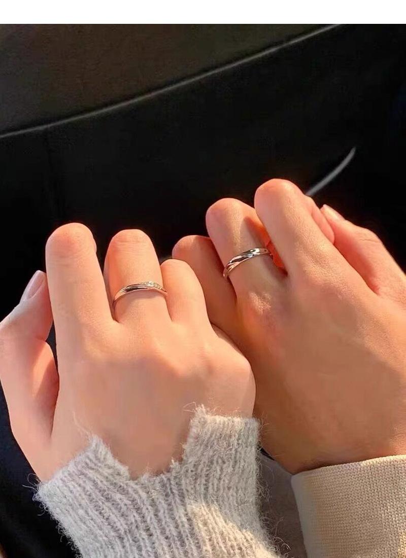 S925 Sterling Silver Simple Mobius Strip Couple Rings Plain Band -511 jewellery  with  meaning(45%)
