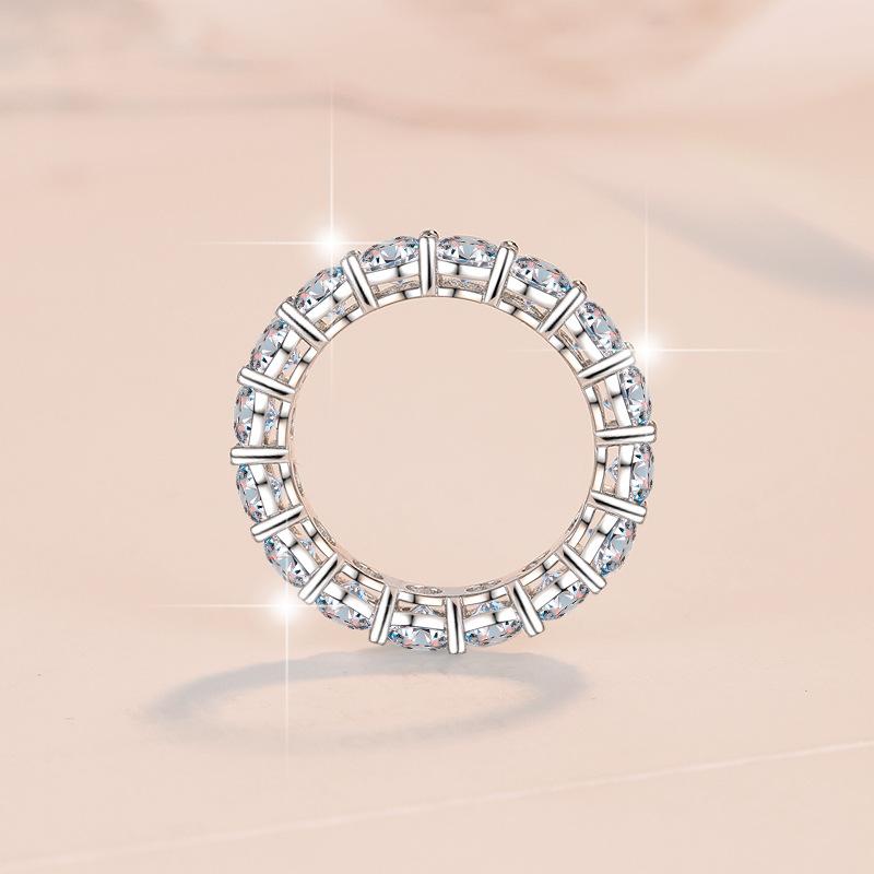 S925 Sterling Silver Band Ring Synthetic Moissanite Ring 4mm-171(35%)