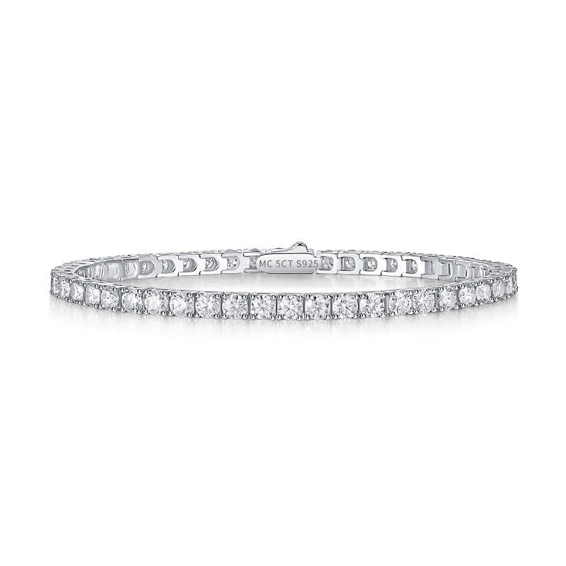 S925 Sterling Silver Synthetic Moissanite Tennis Bracelet