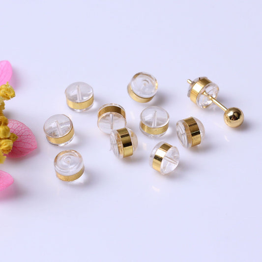 Silicone Ear Plug For Jewelry DIY，Covered By 14/18K Real Gold Or Silver