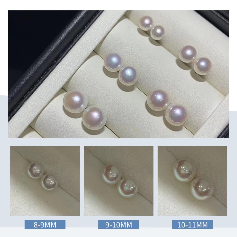 NO91 Nearly Round Oblate Nature Freshwater Pearl S925 Sterling Silver Earrings/ High light Slightly blemished natural freshwater pearl/ Send A Special Cloth For Cheaning The Earrings