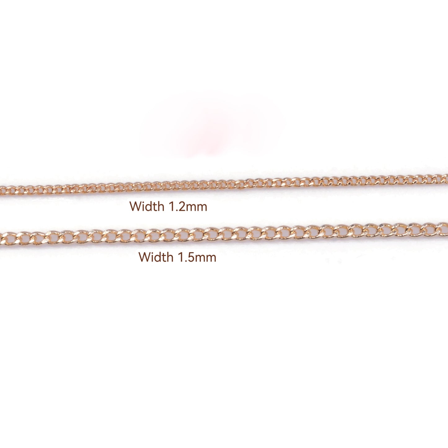 Copper Flat Side Chain For Jewelry DIY，Covered By 14/18K Real Gold Or Silver