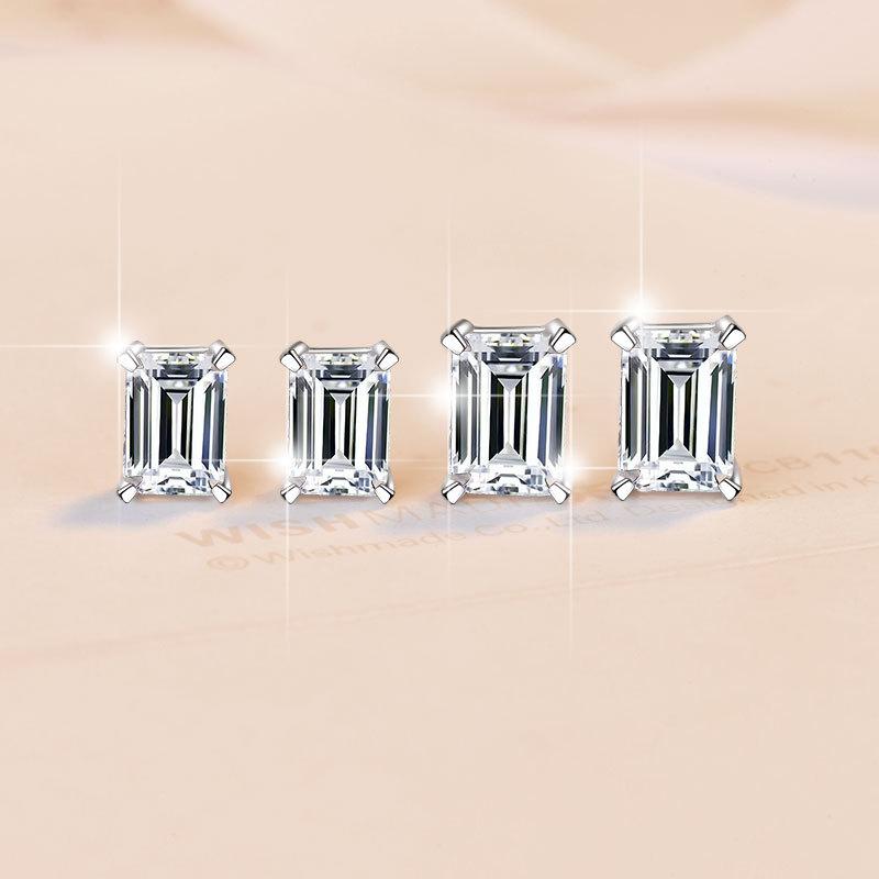 S925 Sterling Silver Grandma Cut Earrings Earrings Synthetic Moissanite Daily Life Earrings(35%)-621