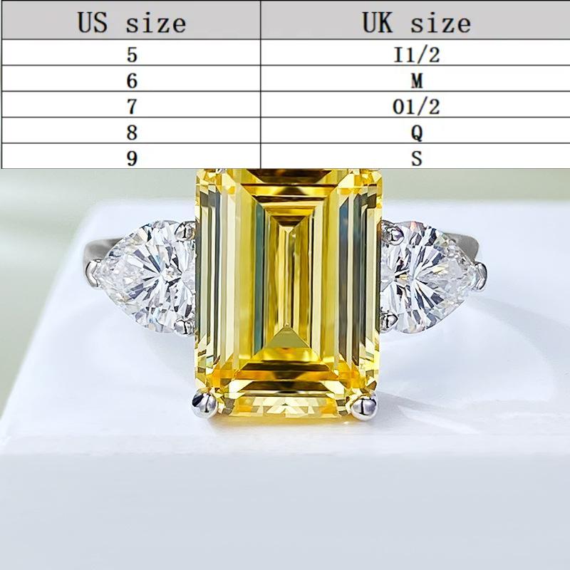 S925 Sterling Silver Grandma Cut Rock Sugar Ring 12*8mm 8A Cubic Zirconia Ring 5Carat-233(35%)