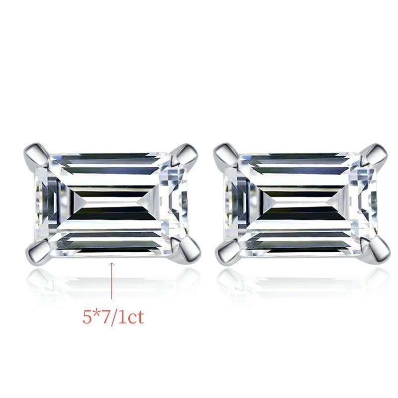 29. S925 Sterling Silver Grandma Cut Earrings Earrings Synthetic Moissanite