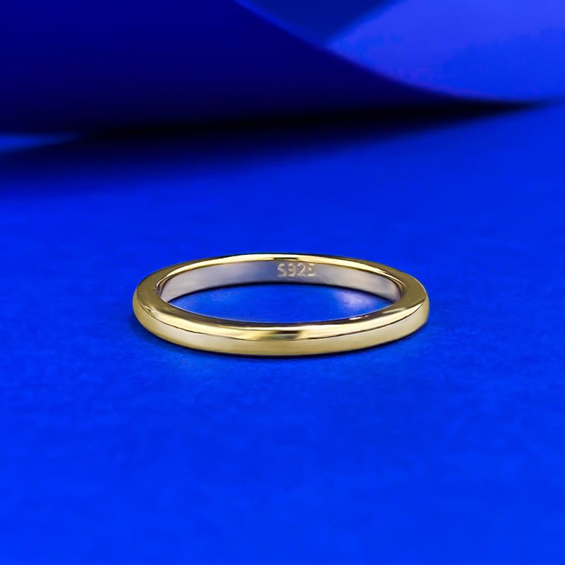 S925 Sterling Silver Smooth Surface Plain Band Ring - 579(35%)