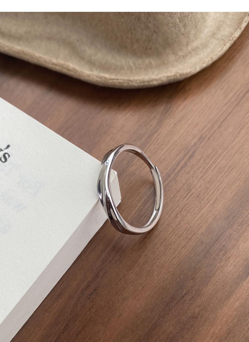 S925 Sterling Silver Simple Mobius Strip Couple Rings Plain Band -511 jewellery  with  meaning(45%)