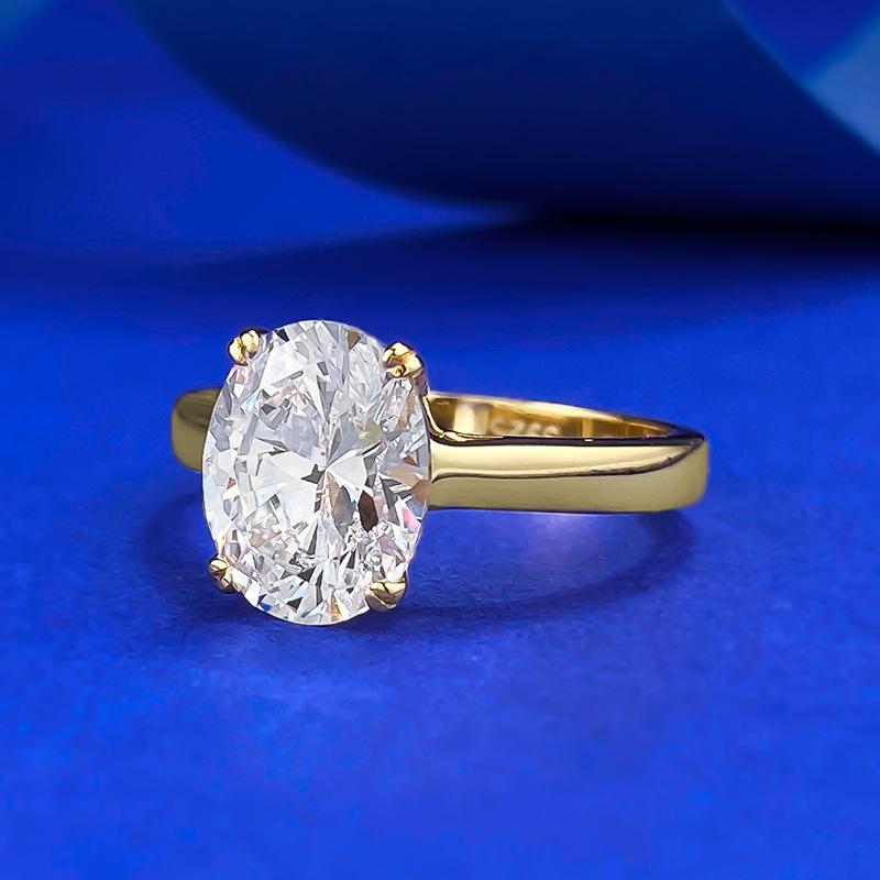 S925 sterling silver oval cut ring 8*10mm 6A cubic zirconia ring fashion jewelry accessory woman girl promise ring-383(35%)