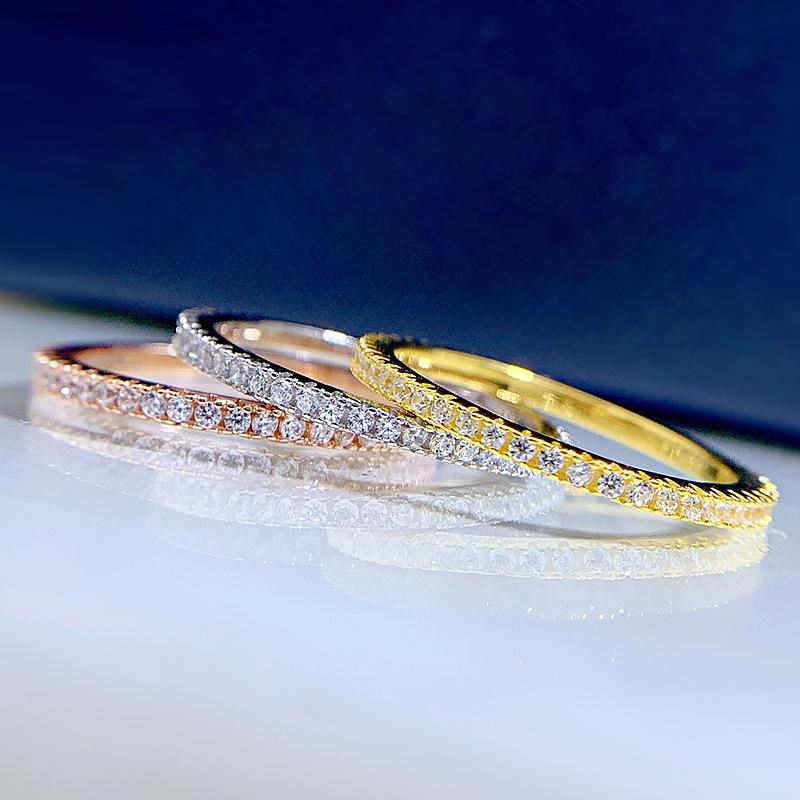 S925 Sterling Silver Full Ring 6A Cubic Zirconia Ring fashion jewelry accessory woman girl promise ring-130(35%)