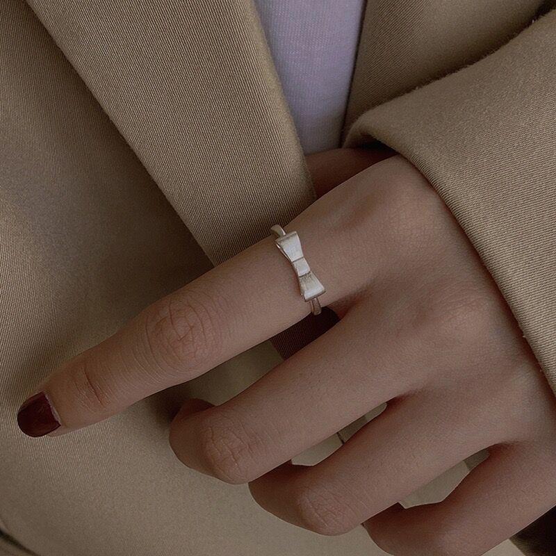 S925 Sterling Silver Girl Bow Ring For Women-541(45%)