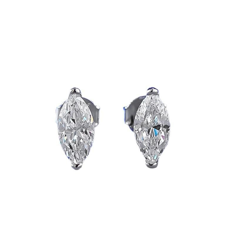 S925 Sterling Silver Marquise Ear Stud 4*8mm 6A Cubic Zirconia Earring Daily Life Earrings-616(35%)