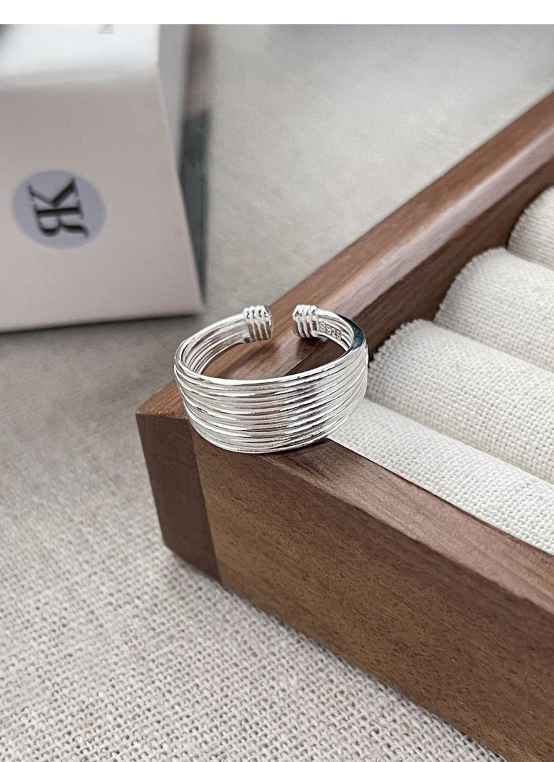 S925 Sterling Silver Multi-layer Ring Women's Open Ring-529(45%)