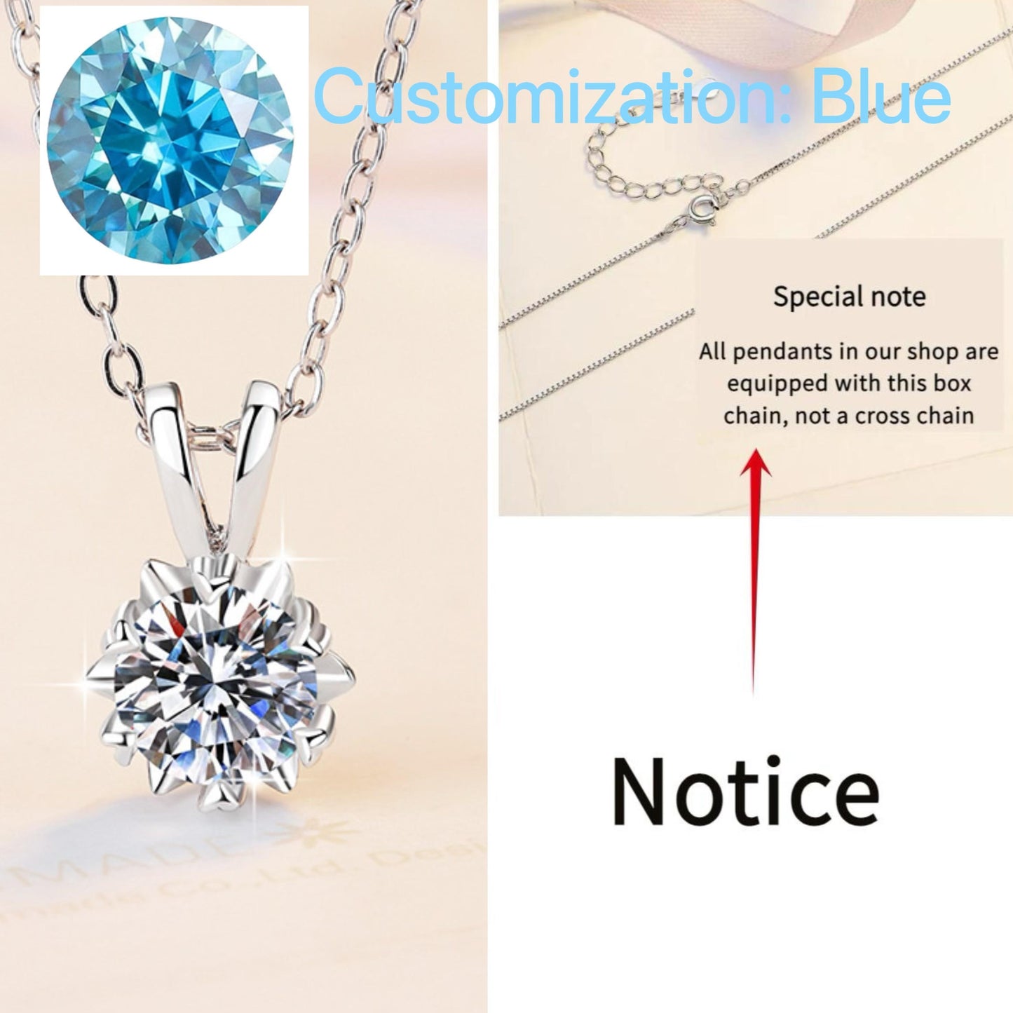 7. S925 Sterling Silver Snowflake Necklace Synthetic Moissanite Necklace