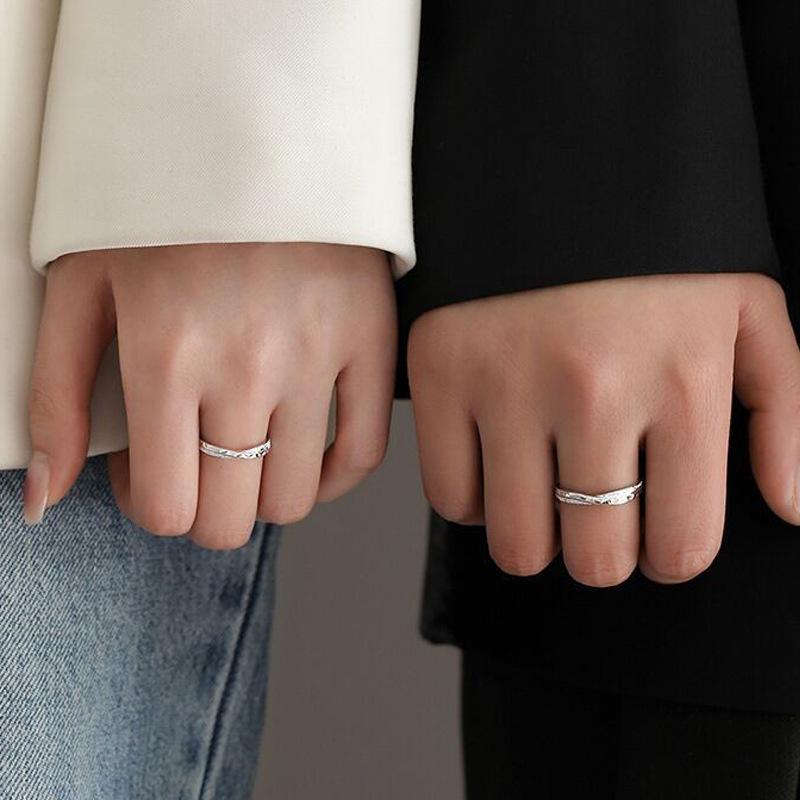 S925 Sterling Silver Niche Simple Matte Unisex Couple Rings Personality Fashion Light Luxury Pair Rings -630 jewellery  with  meaning(45%)