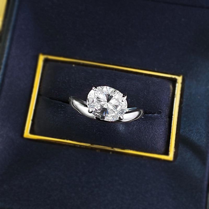 S925 sterling silver oval cut oval high carbon ring 8*10mm 6A cubic zirconia ring fashion jewelry accessory woman girl promise ring-385(35%)