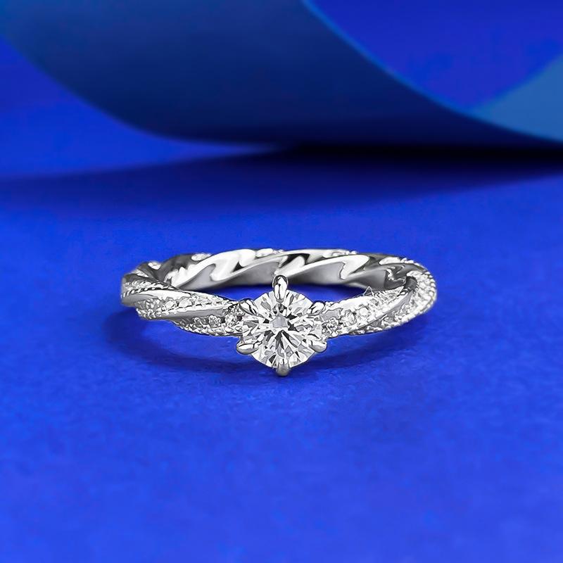 S925 Sterling Silver Six-claw Cut Ring  5mm 6A Cubic Zirconia Ring(35%)