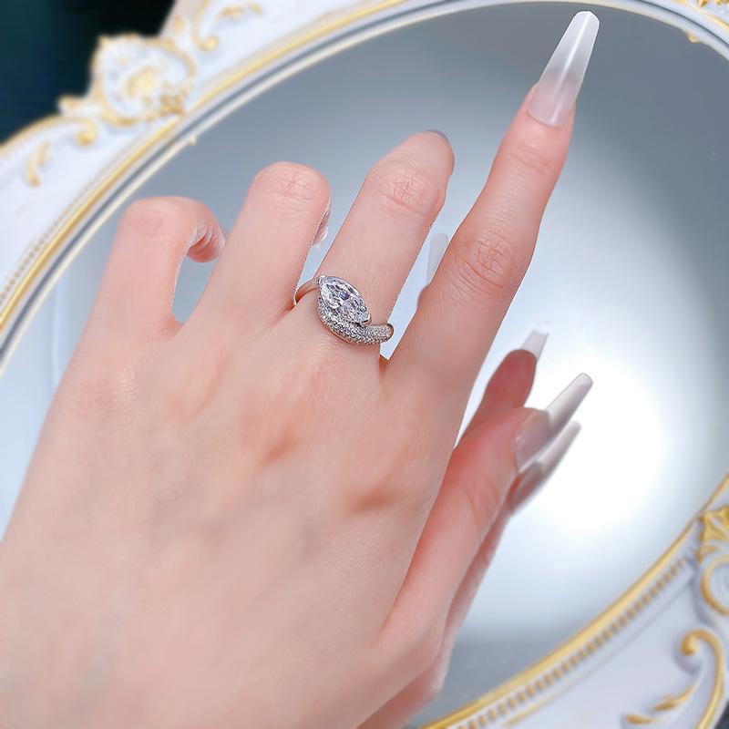 S925 Sterling Silver Marquise Ring 6*12mm 6A Cubic Zirconia Ring fashion jewelry accessory woman girl promise ring-287(35%)