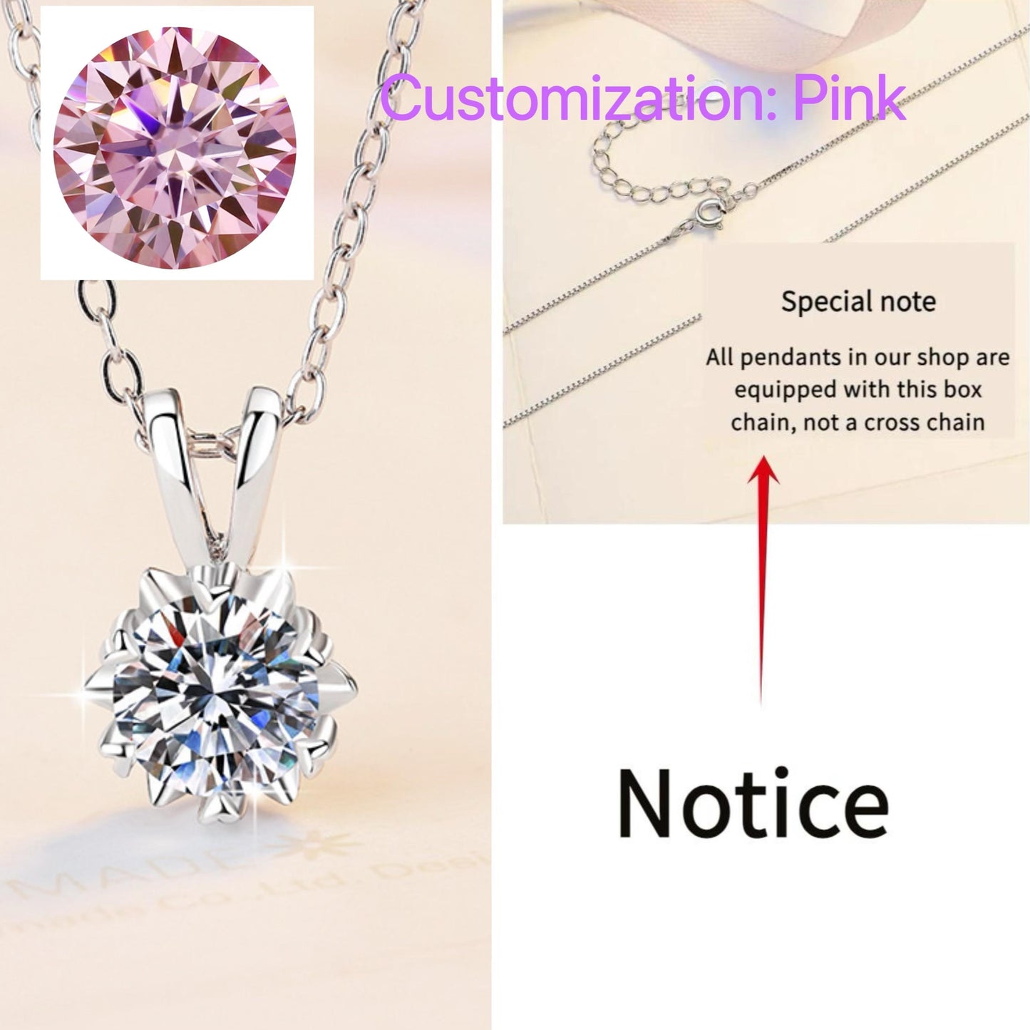 7. S925 Sterling Silver Snowflake Necklace Synthetic Moissanite Necklace