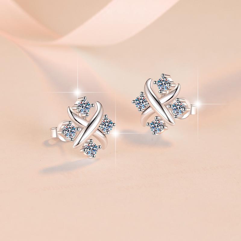 NO13. 925 Sterling Silver Little Windmill Earrings Synthetic Moissanite Earrings