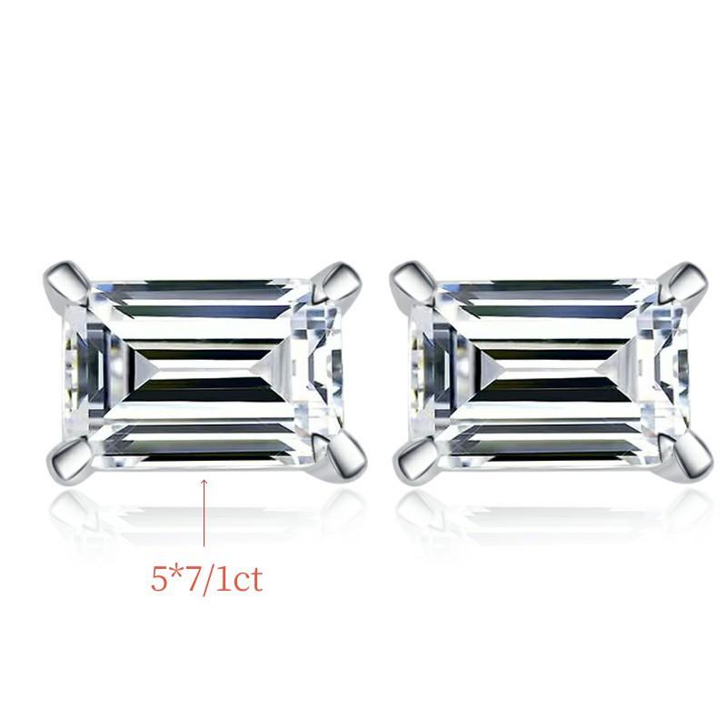 S925 Sterling Silver Grandma Cut Earrings Earrings Synthetic Moissanite Daily Life Earrings(35%)-621
