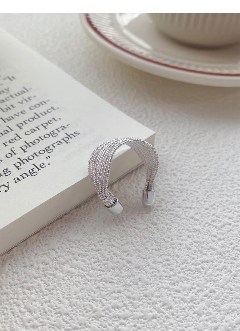 S925 Sterling Silver Minimalist Multi-layer Line Geometry Open Ring for Women -508(45%)