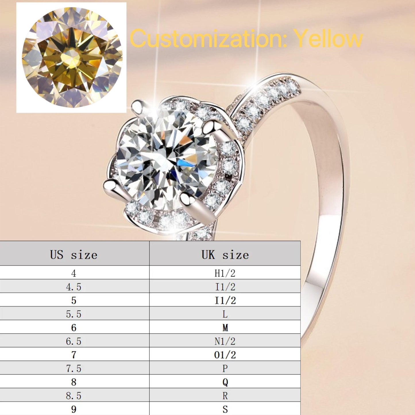 S925 Sterling Silver Hold flowers Ring Synthetic Moissanite Ring fashion jewelry accessory woman girl promise ring-471(35%)