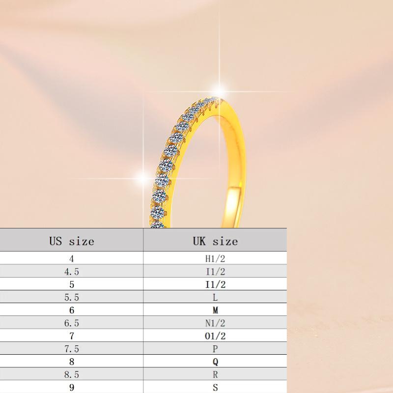 S925 Sterling Silver One-Line Band Ring Synthetic Moissanite fashion jewelry accessory woman girl promise ring-209(35%)