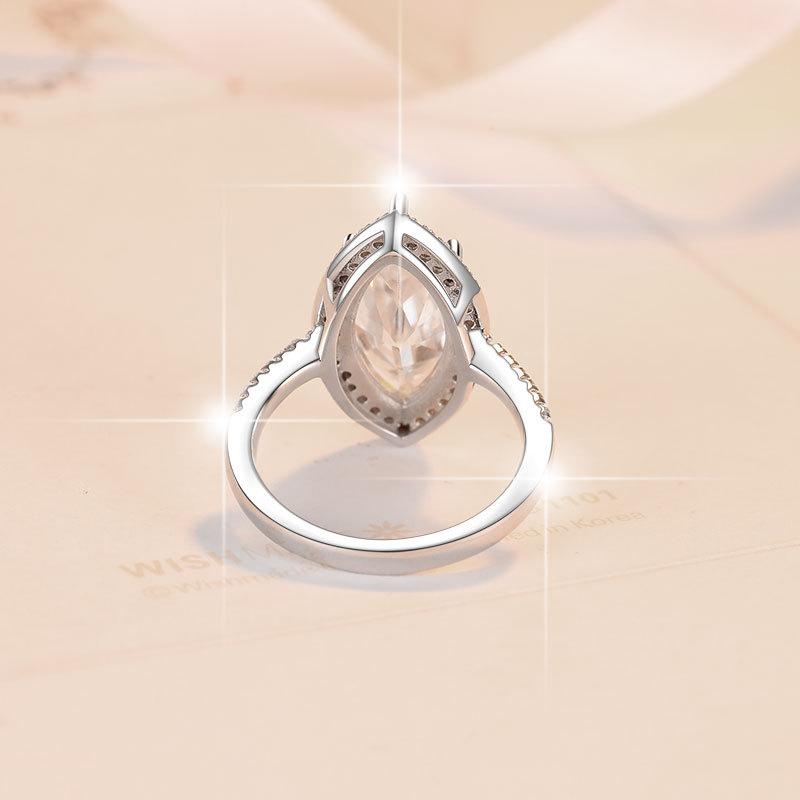 8A Cubic Zirconia S925 Sterling Silver Horse Eye Ring Elegant Luxury Daily Life Woman Birthday Gift Engagement Ring-172(35%)