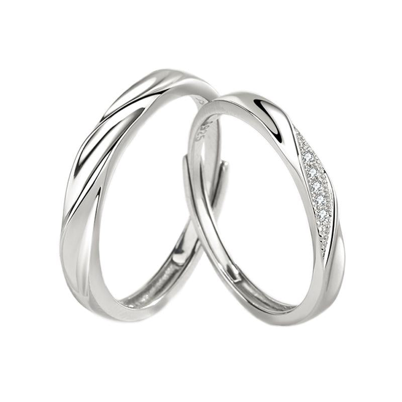 S925 Sterling Silver Simple Plain Band Couple Rings - 487 weddingring(45%)