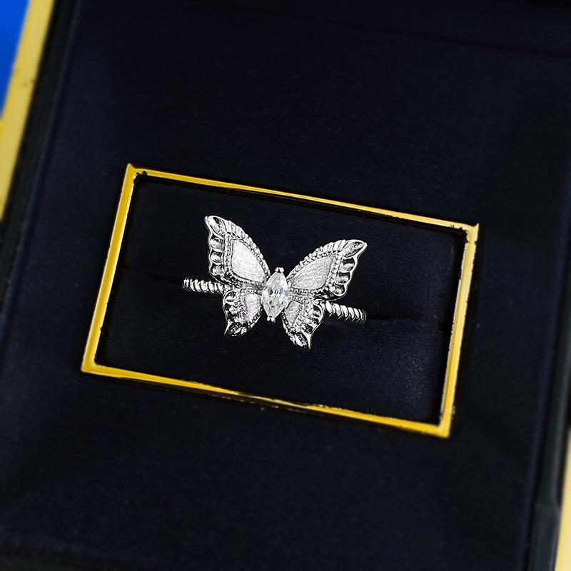S925 Sterling Silver Brushed Dream Butterfly Ring fashion jewelry accessory woman girl promise ring Springtok-293(35%)
