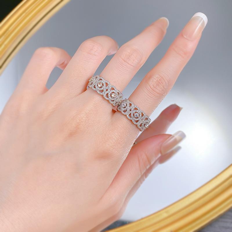S925 Sterling Silver Wide Full Row Ring 6A Cubic Zirconia Ring fashion jewelry accessory woman girl promise ring-299(35%)
