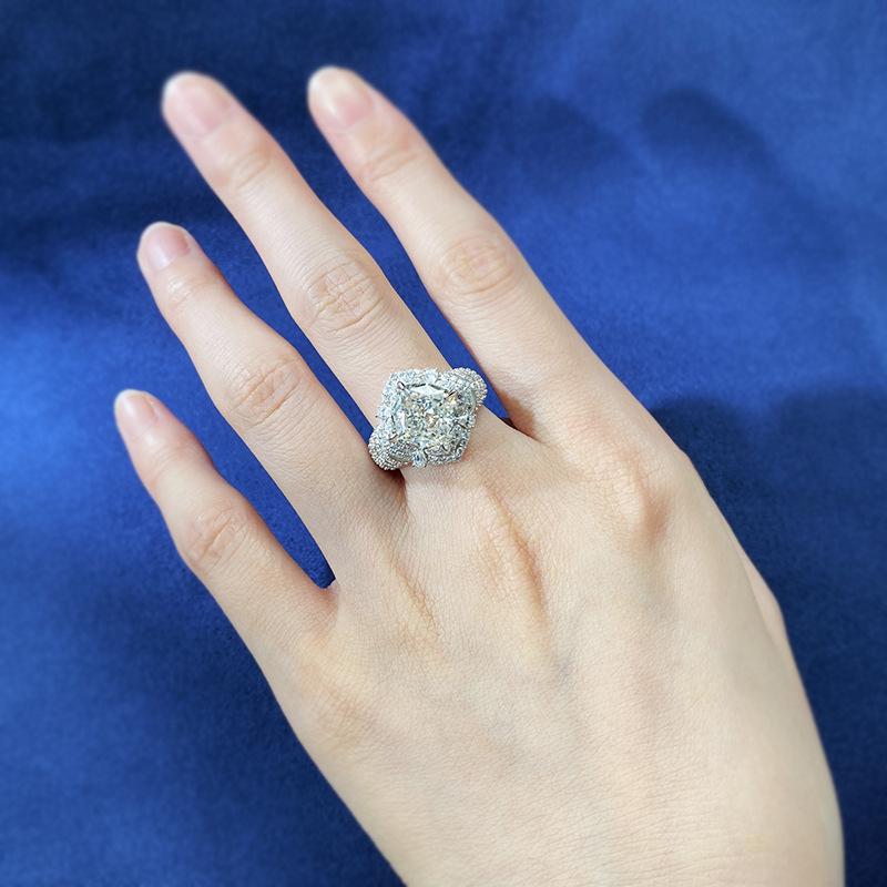 S925 Sterling Silver Ice Flower Cut Round Ring 10*10 8A Cubic Zirconia Ring fashion jewelry accessory woman girl promise ring Springtok-289(35%)